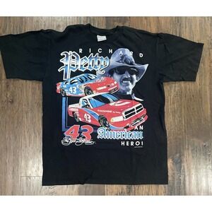Vtg 90s Richard Petty The King‎ #43 An American Hero XL Shirt 2 Sided
